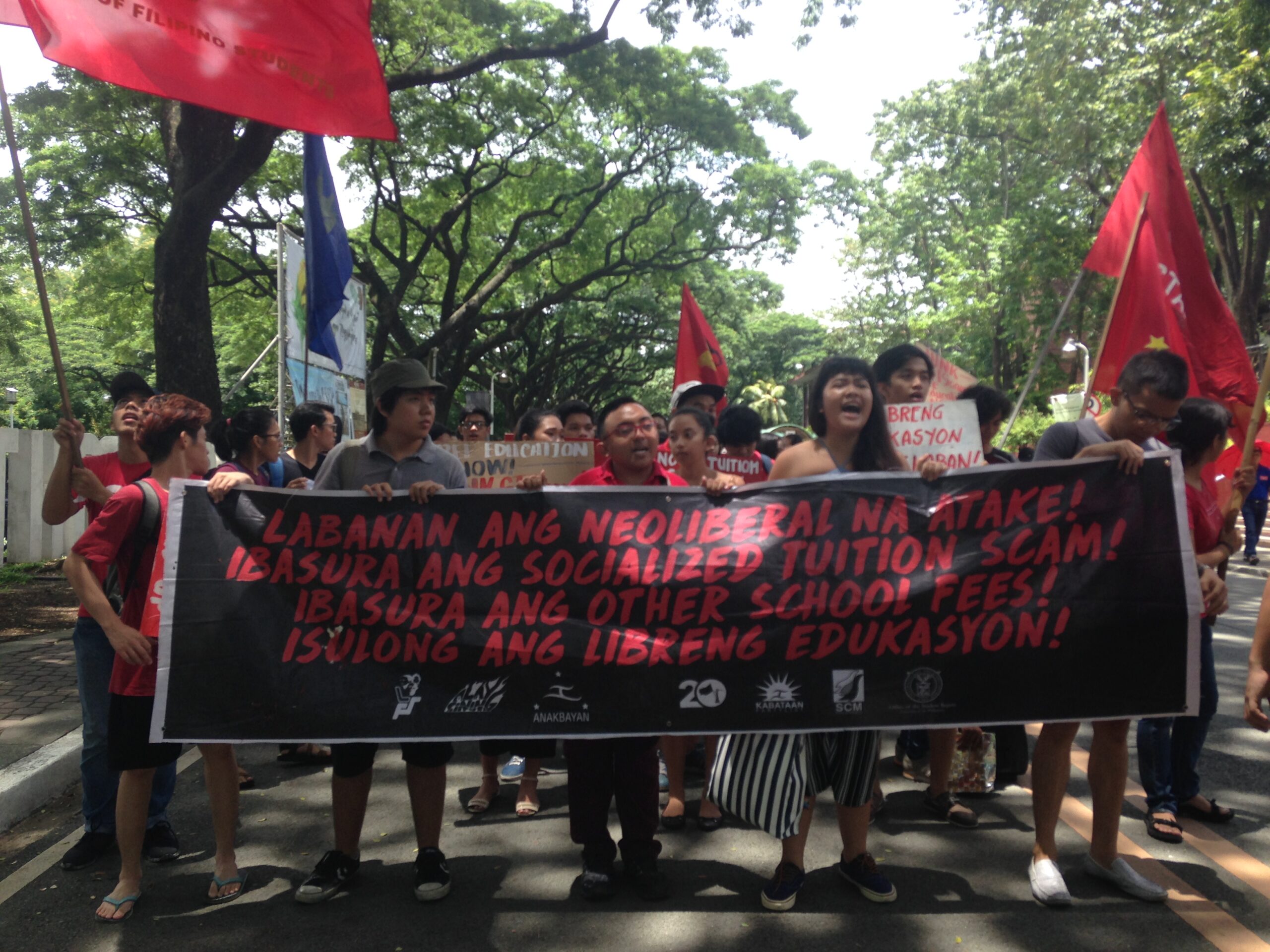 UP students at the protest inside the campus on July 11 (Photo by Red Carao/Bulatlat)