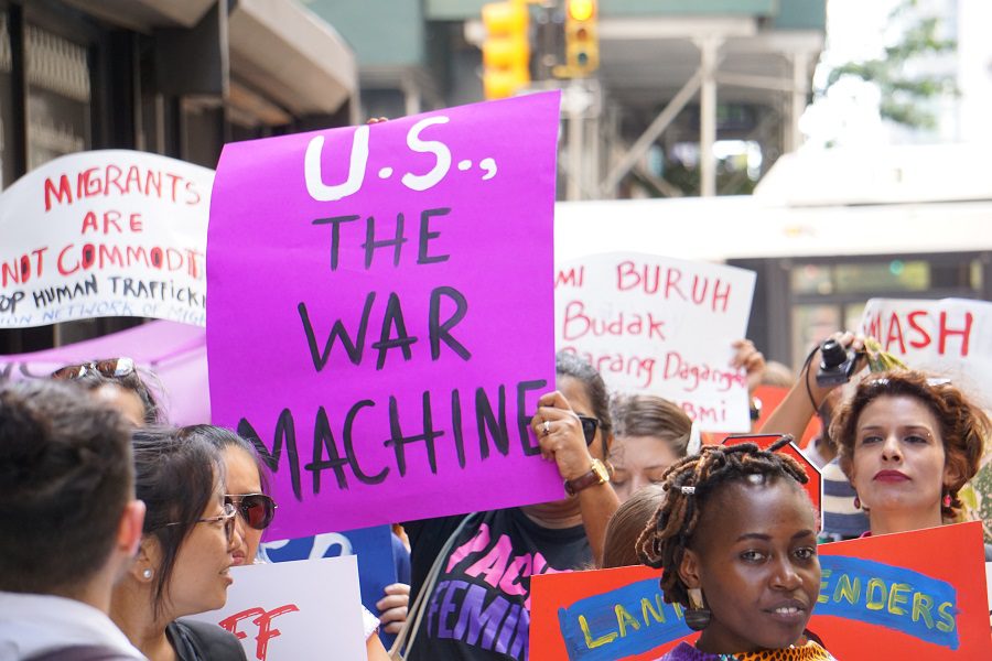 US war machine placard