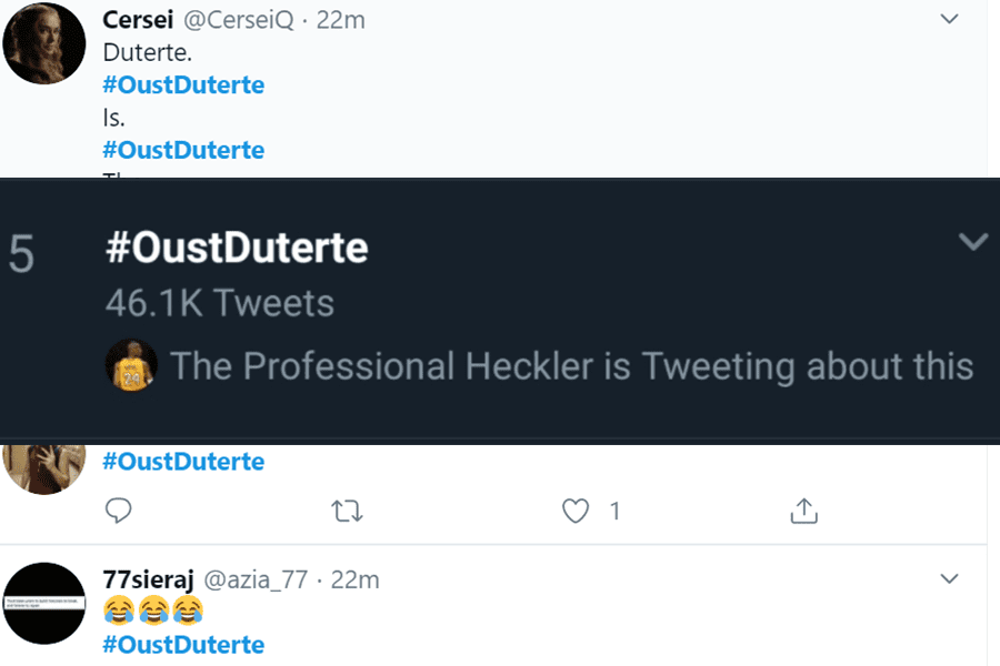 hashtag oust duterte