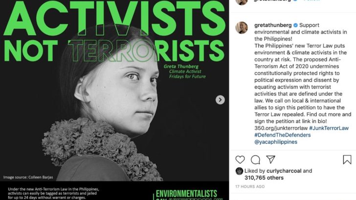 Greta Thunberg, climate activists join call to #JunkTerrorLaw