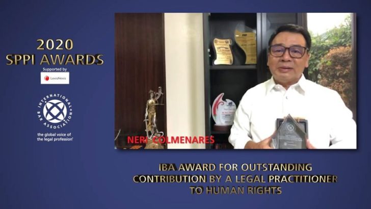 Neri Colmenares wins international human rights award