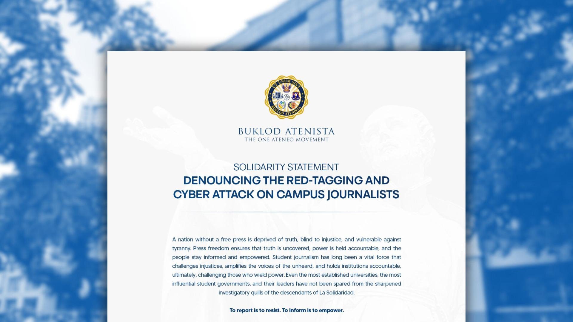 buklod atenista statement