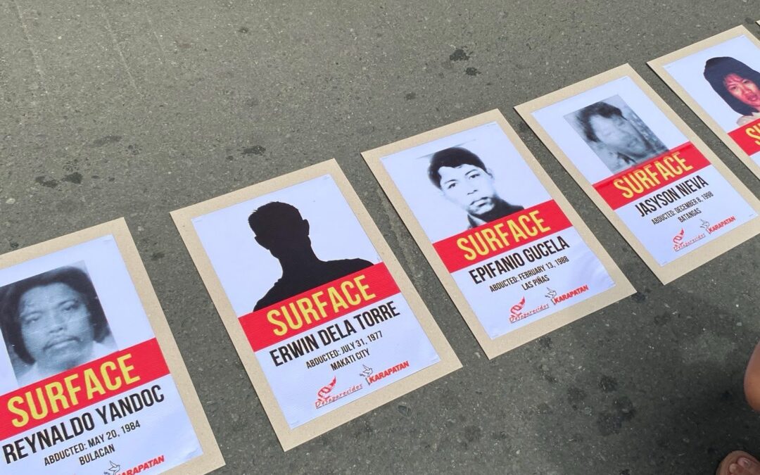 Kin of disappeared march to DOJ to demand justice, surface their loved ones