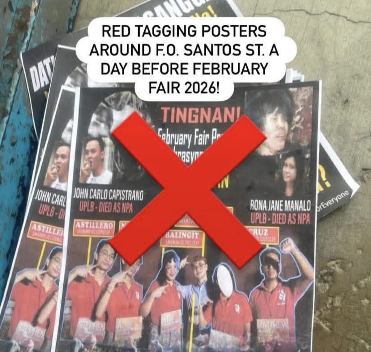 20260217_Red tagging posters days before February fair of UPLB