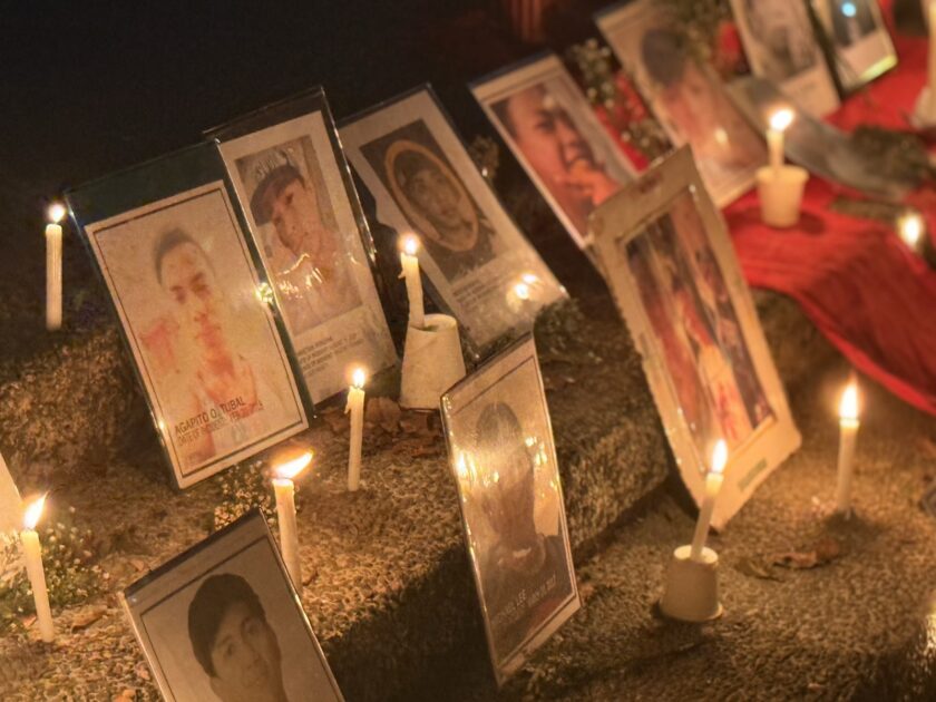 Photos of victims of Duterte's 'drug war' at the candlelighting at the Bantayog ng mga Bayani in Quezon City on July 1, the 10th year of Oplan Tokhang.